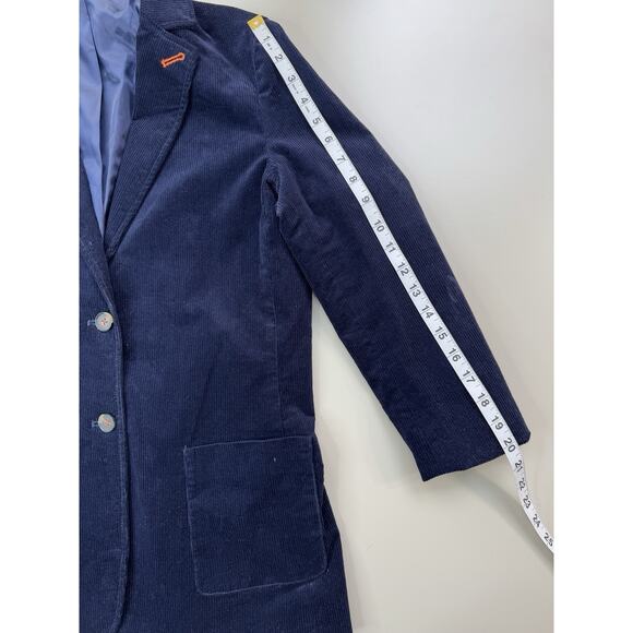J.Mclaughlin Womens Aubrey Blazer Jacket M Navy Blue Corduroy Preppy Academia - Picture 7 of 14
